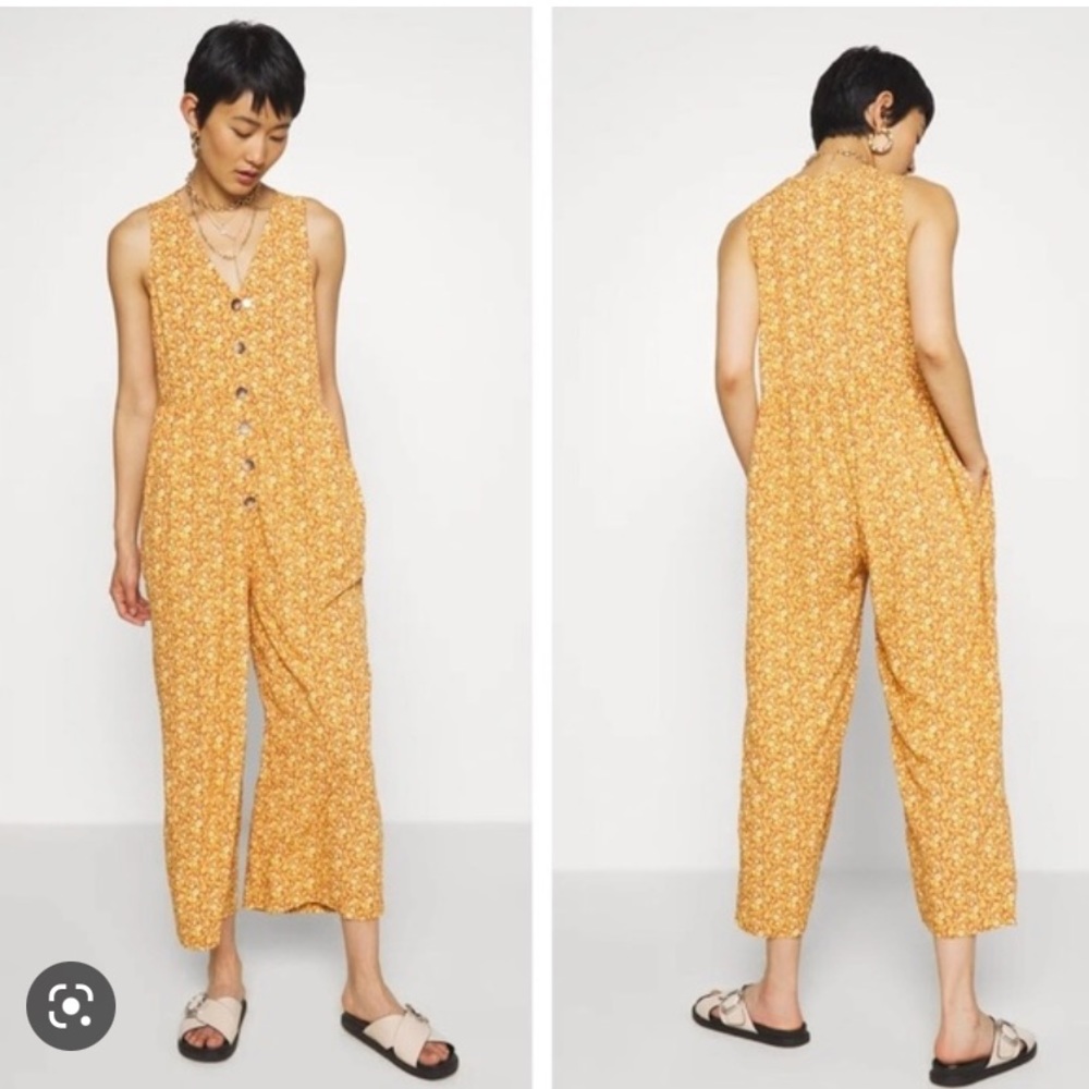 Madewell Button-Front Tank Jumpsuit in Americana Floral